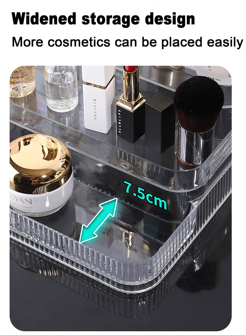 هيروكس حامل عرض أكريليك، رف منظم عطور بثلاث طبقات، حامل كب كيك شفاف، حامل عرض كبير للمجسمات، أرفف حلويات للحفلات، منظم مكياج، حامل عرض من الكريستال للأغراض الزخرفية. - Image 5