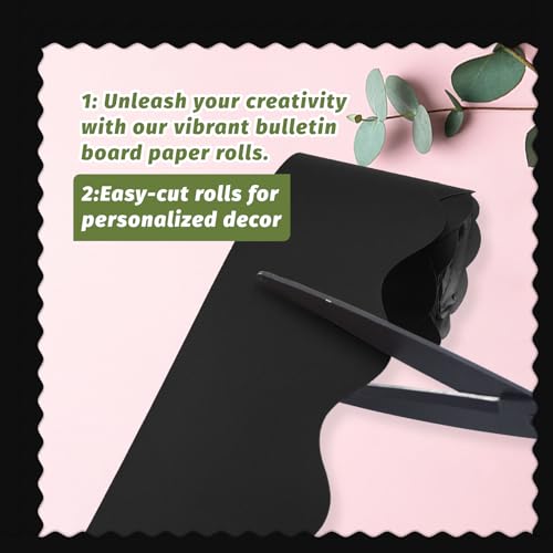 DASTTUIS 8 Rolls 262.4 Ft Bulletin Board Borders - Black Scalloped Borders Bulletin for Classroom, School & Office Decor - Black Bulletin Board Trim Paper - Image 3