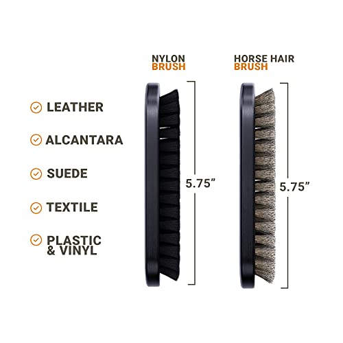 PROPER DETAILING CO. Premium Horse Hair Leather Brushes Set for Car Detailing, Furniture & Upholstery - Professional Horsehair Cleaning Brush for Couch, Car Seats, Alcantara & Interior Surfaces - Image 3