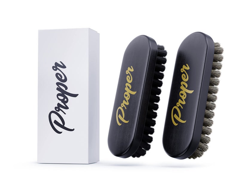 PROPER DETAILING CO. Premium Horse Hair Leather Brushes Set for Car Detailing, Furniture & Upholstery - Professional Horsehair Cleaning Brush for Couch, Car Seats, Alcantara & Interior Surfaces - Image 1