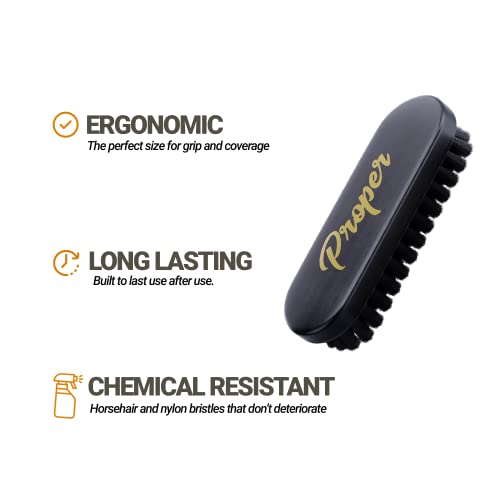 PROPER DETAILING CO. Premium Horse Hair Leather Brushes Set for Car Detailing, Furniture & Upholstery - Professional Horsehair Cleaning Brush for Couch, Car Seats, Alcantara & Interior Surfaces - Image 5
