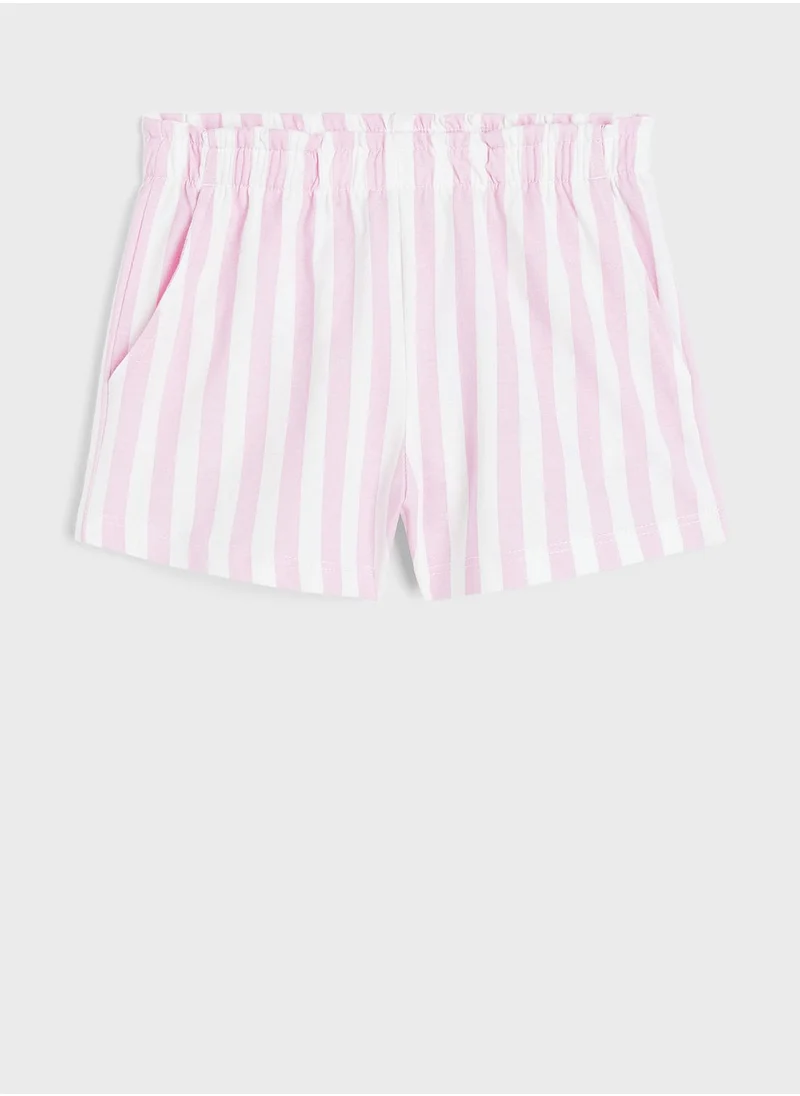 H&M Kids Stripe Print Paper Bag Shorts