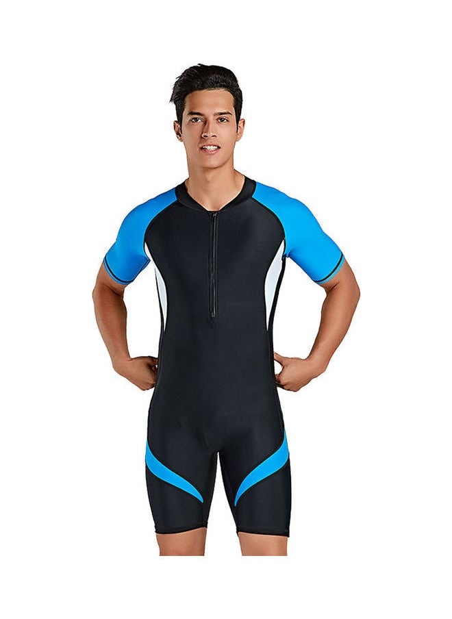 NIBEMINENT Men Short Sleeve Nylon Contrast One Piece Swimwear Multicolour  - Image 1