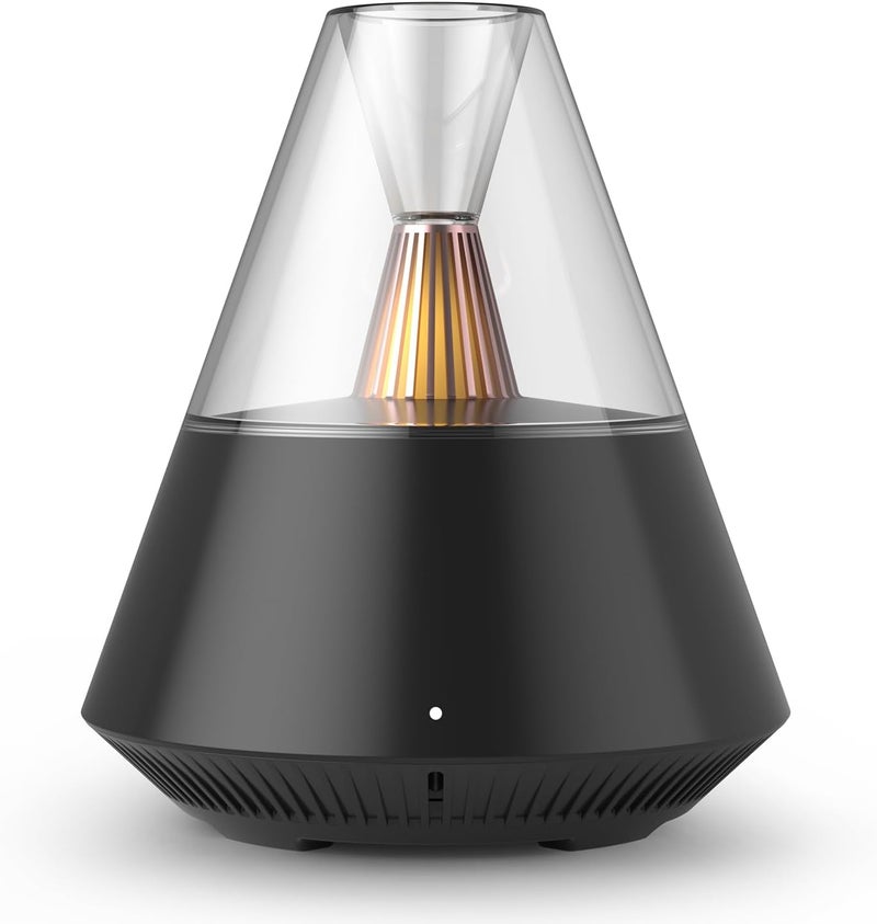 KinYiLO Ultrasonic Essential Oil Diffuser, 150ML Modern Aromatherapy Diffuser with Candle Light, 2 Mist Mode, Remote Control, Auto-Off, Small Cool Mist Humidifier for Home Bedroom Office Yoga, Black - Image 1