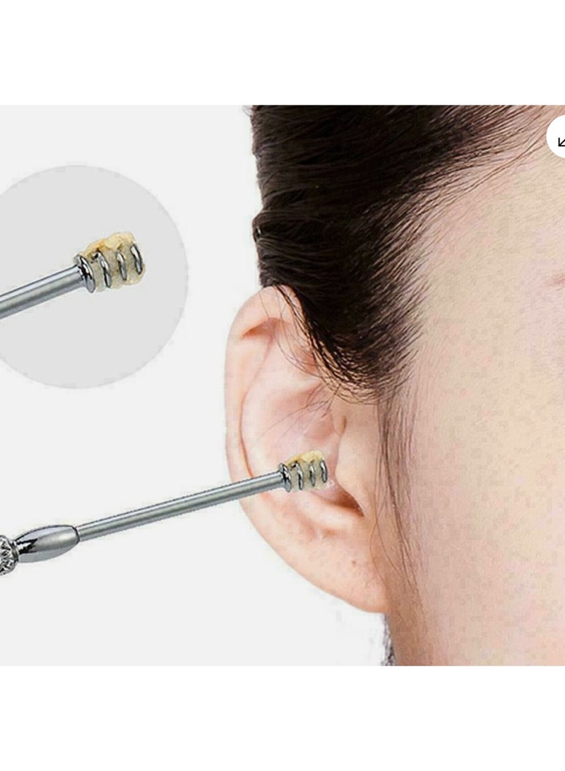 6-in-1 Earwax Removal Kit, Ear Pick Ear Cleansing Tool Set, Stainless Steel Ear Curette Spiral Ear Wax Remover Tool with Storage Bag - Image 4