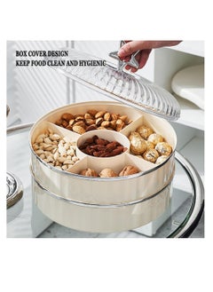 Y&D Snack Tray, Double-Deck Snackle Box Container, Divided Serving Tray With Lid, Charcuterie Caddy, for Nut Candy Snacks  - Image 4