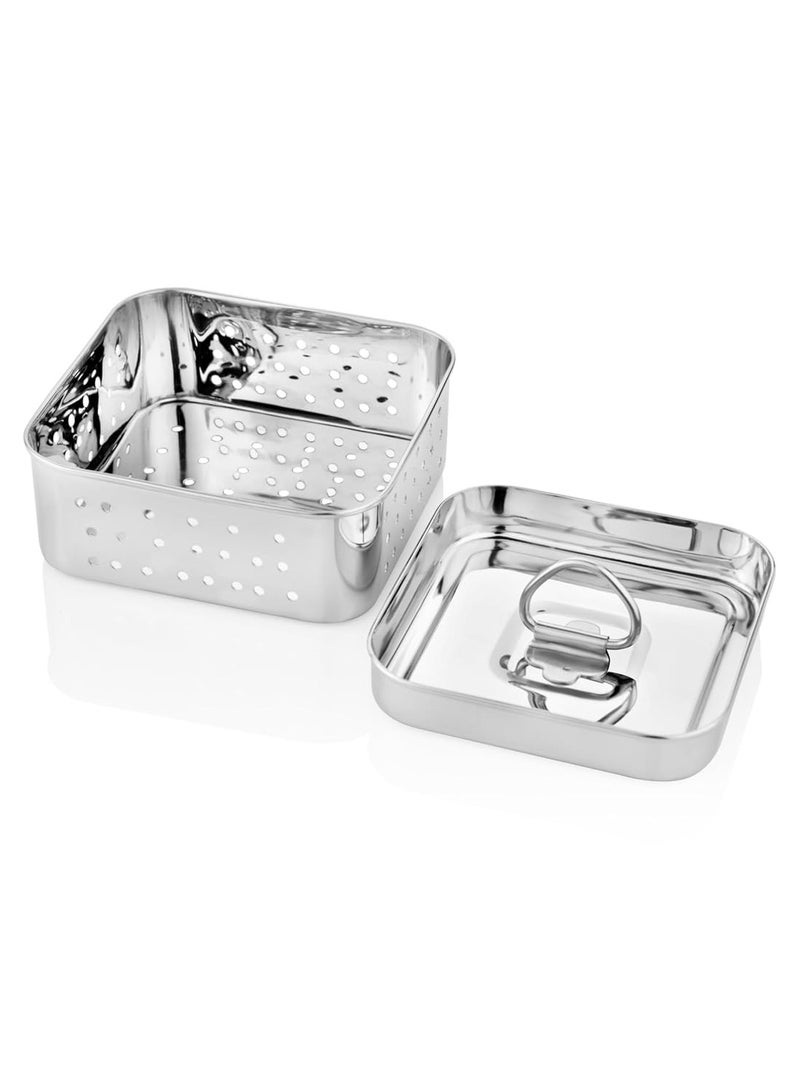 Embassy Stainless Steel Square Paneer Mould/Maker/Strainer | Dimension - 11.5 x 11.5 cms | Size - 2 | Perfect for Making Homemade Paneer/Cheese/Tofu | Dishwasher Safe - Image 1