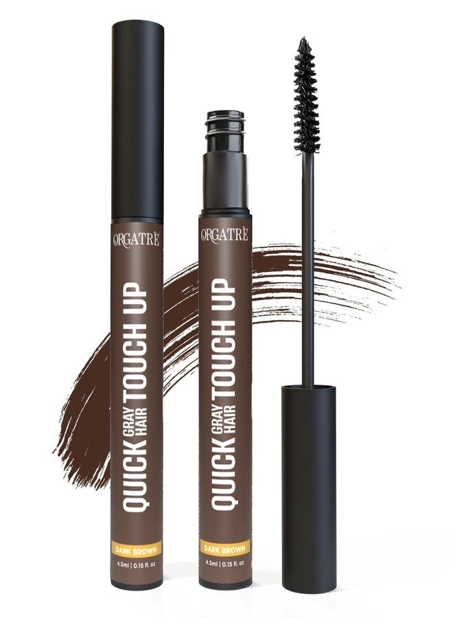Orgatre Quick Gray Hair Touch Up Stick | Instant Gray Coverage | Semi-Permanent Color | Smudge-Proof & Long-Lasting | Enriched with Almond (Brown, 4.5ml) - Image 1