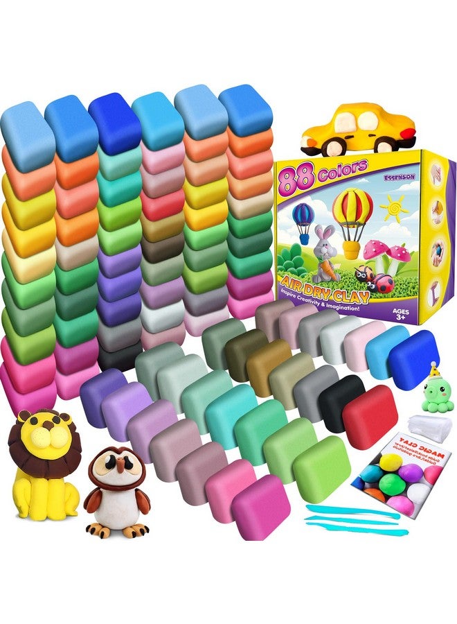 ESSENSON Air Dry Clay 88 Colors, Modeling Clay For Kids, Diy Molding Magic Clay, Gift For Kids - Image 1