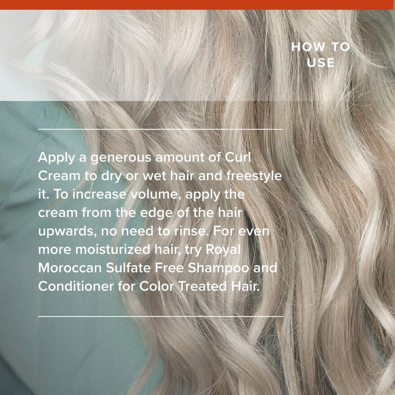 Royal Moroccan Curl Cream for Frizzy Hair Control and Color Treated Hair, 300 ml (10.14 oz) - Moisturizing Curl Defining Conditioner Styling Cream with Argan Oil - Image 5