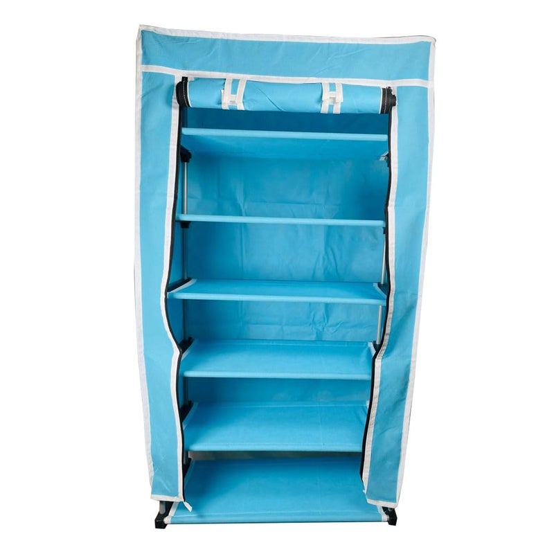 DEMARK® Multipurpose 6-Tiers Shoe Rack with Dustproof Zip Cover, Multiuse Wide Space Storage Rack made by Non Woven Fabric for footwear, Toys, clothes (Firoji, DEMARK-6 Layer Shoe Rack) - Image 4
