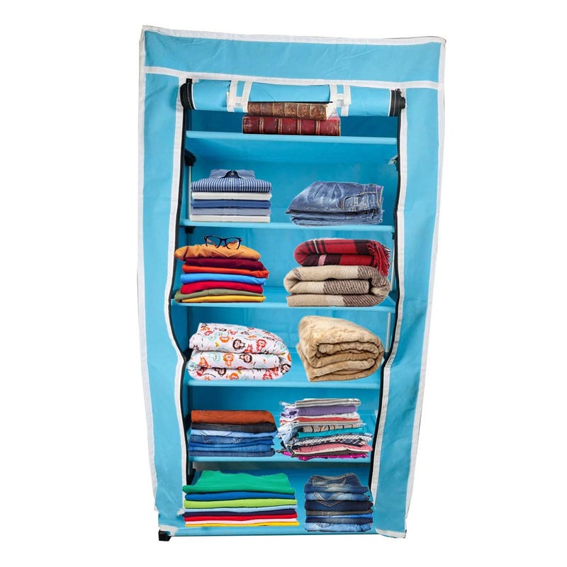 DEMARK® Multipurpose 6-Tiers Shoe Rack with Dustproof Zip Cover, Multiuse Wide Space Storage Rack made by Non Woven Fabric for footwear, Toys, clothes (Firoji, DEMARK-6 Layer Shoe Rack) - Image 2