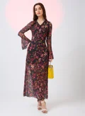 جلو باص black floral