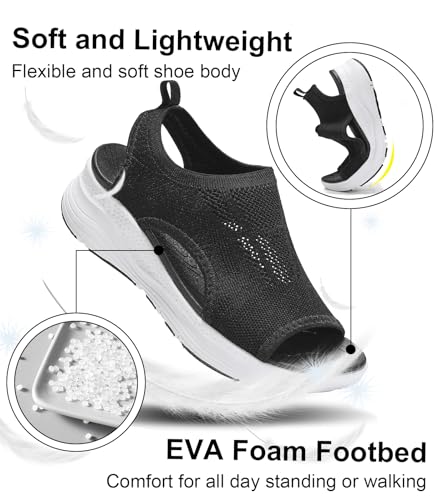 GoodValue Womens Comfortable Orthopedic Sandals Arch Support Ladies Walking Sport Athletic Sandals Open Toe Slip On Plantar Fasciitis Platform Dress Sandal 2 Inches Heel - Image 3