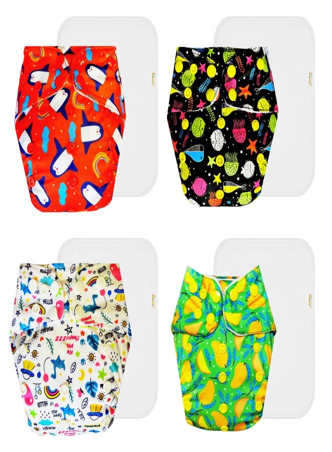 حفاضات دمبلدو القماشية الممتازة مع حشوة قطنية (عبوة من 4) | ناعمة ولطيفة | تسمح بمرور الهواء | سريعة الجفاف | مثالية للأطفال الصغار | من 3 أشهر إلى 3 سنوات | للجنسين - Image 1