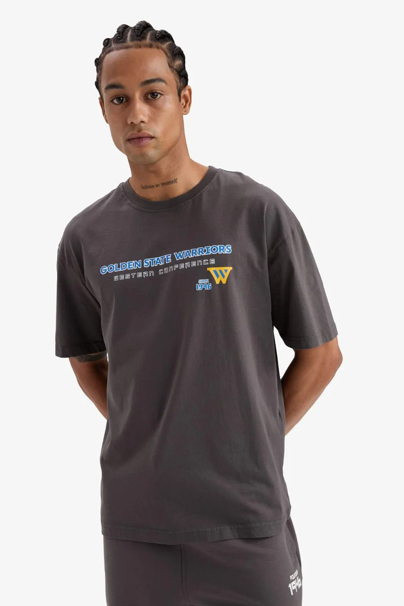 Defacto  DeFactoFit NBA Golden State Warriors Boxy Fit T-Shirt for Women | Best Price UAE