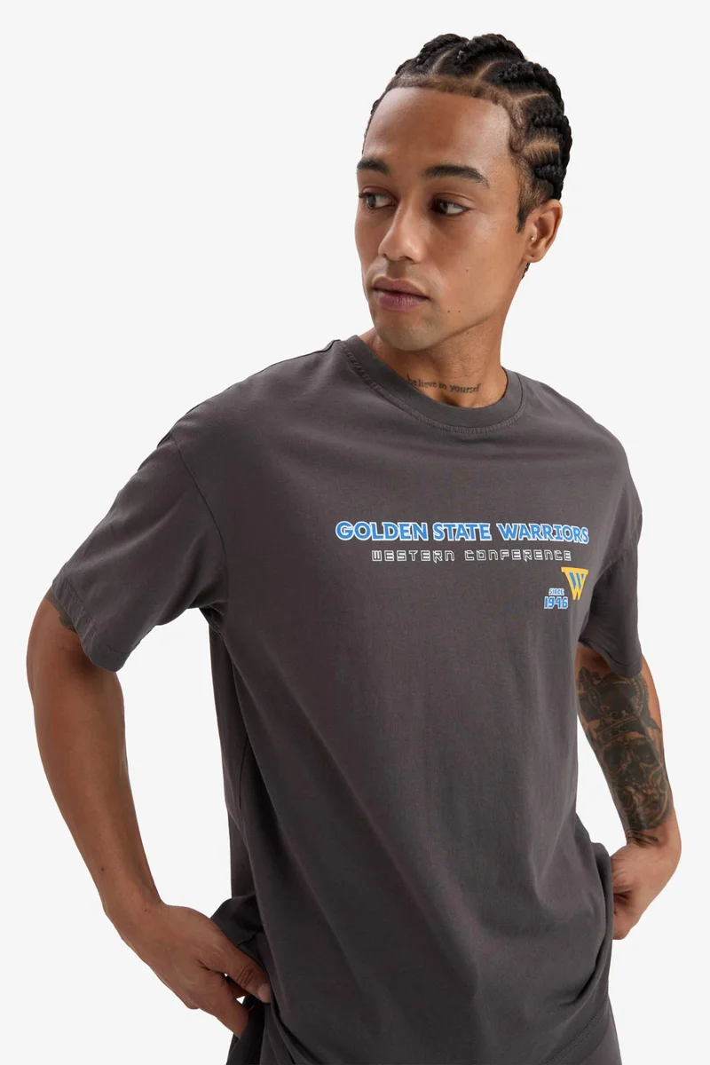 Defacto  DeFactoFit NBA Golden State Warriors Boxy Fit T-Shirt for Women | Best Price UAE
