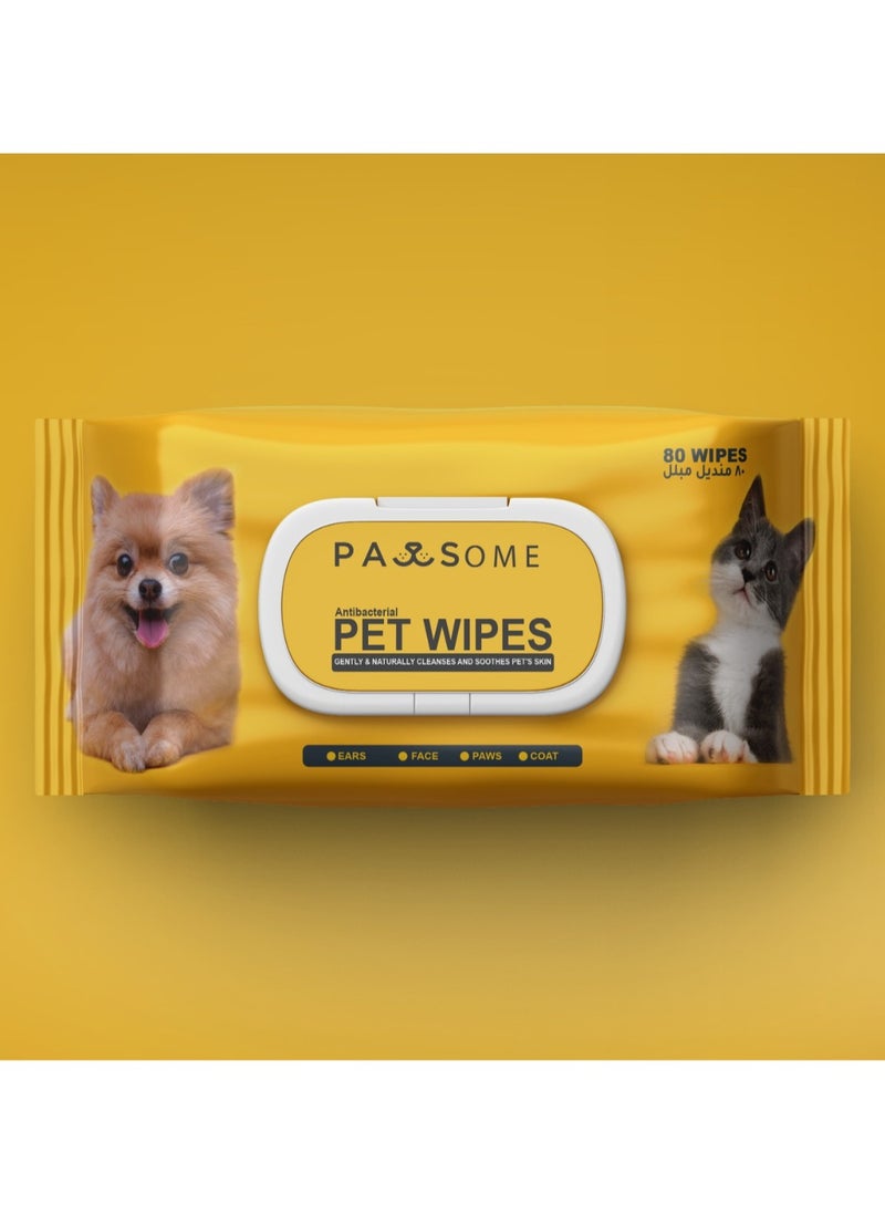PAWSOME - Pawsome Anti-Bacterial Pet Wipes 80 Sheets - Paraben Free - Image 1