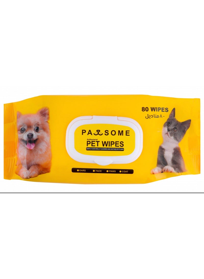 PAWSOME - Pawsome Anti-Bacterial Pet Wipes 80 Sheets - Paraben Free - Image 1