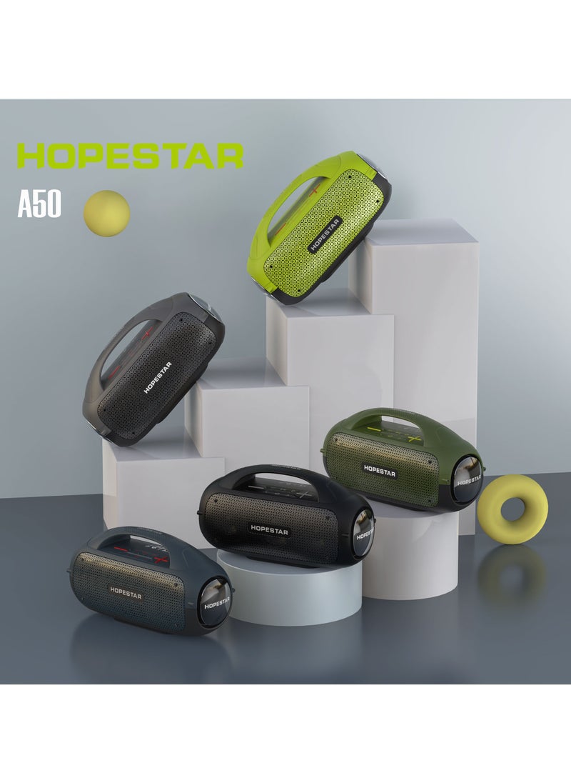 HOPESTAR A50 سمّاعات بلوتوث عالية الطاقة 80 واط مضخم صوت سيارة لاسلكي RGB ثمانية محمول FM مكبر صوت خارجي ميزات مكبر الصوت Hopestar