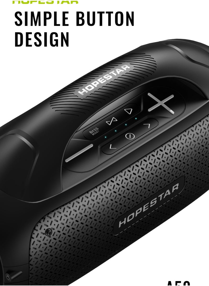 HOPESTAR A50 سمّاعات بلوتوث عالية الطاقة 80 واط مضخم صوت سيارة لاسلكي RGB ثمانية محمول FM مكبر صوت خارجي ميزات مكبر الصوت Hopestar