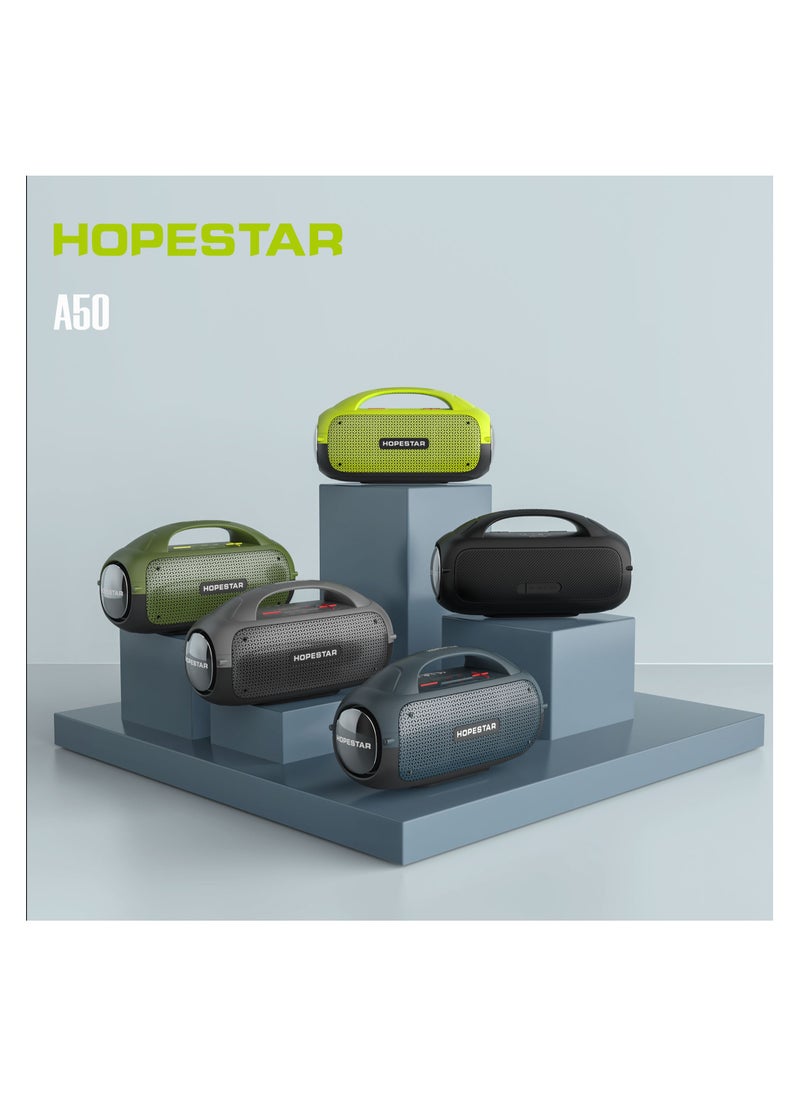 HOPESTAR A50 سمّاعات بلوتوث عالية الطاقة 80 واط مضخم صوت سيارة لاسلكي RGB ثمانية محمول FM مكبر صوت خارجي ميزات مكبر الصوت Hopestar