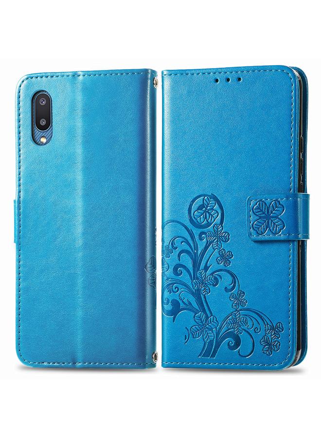 S-TOP Case For Samsung Galaxy A02 Four-leaf Clasp Embossed Buckle Mobile Phone Protection Leather Case with Lanyard & Card Slot & Wallet & Bracket Function - Image 2