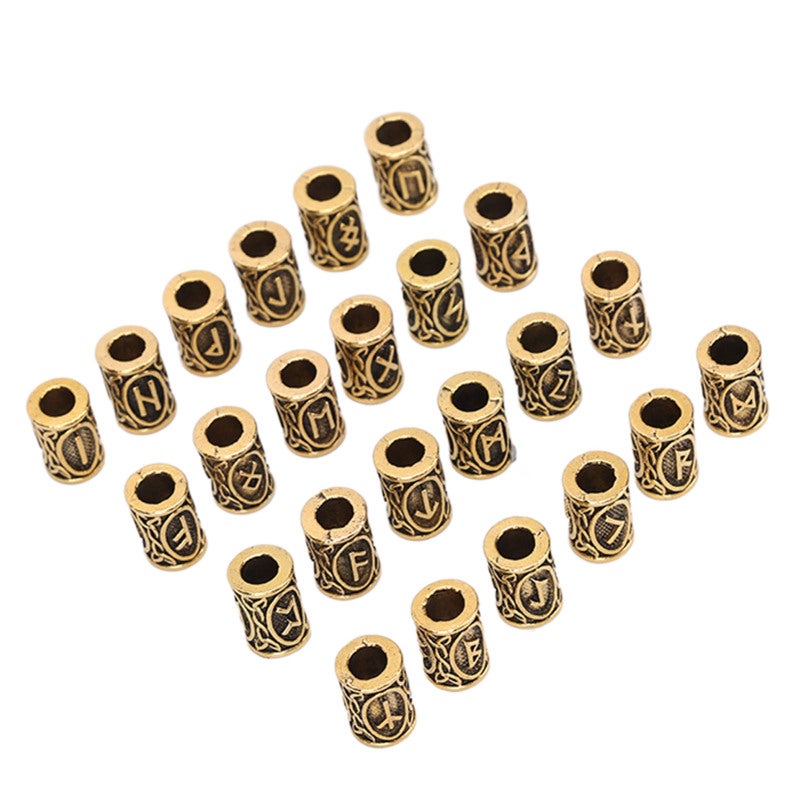 Hair Beard Beads 24pcs Ancient Gold: Vintage Style - Rustproof Alloy Dreadlock Beads for Hair Braiding, Dreadlocks Styling, Men’s Beard, Parties Weddings - Image 5