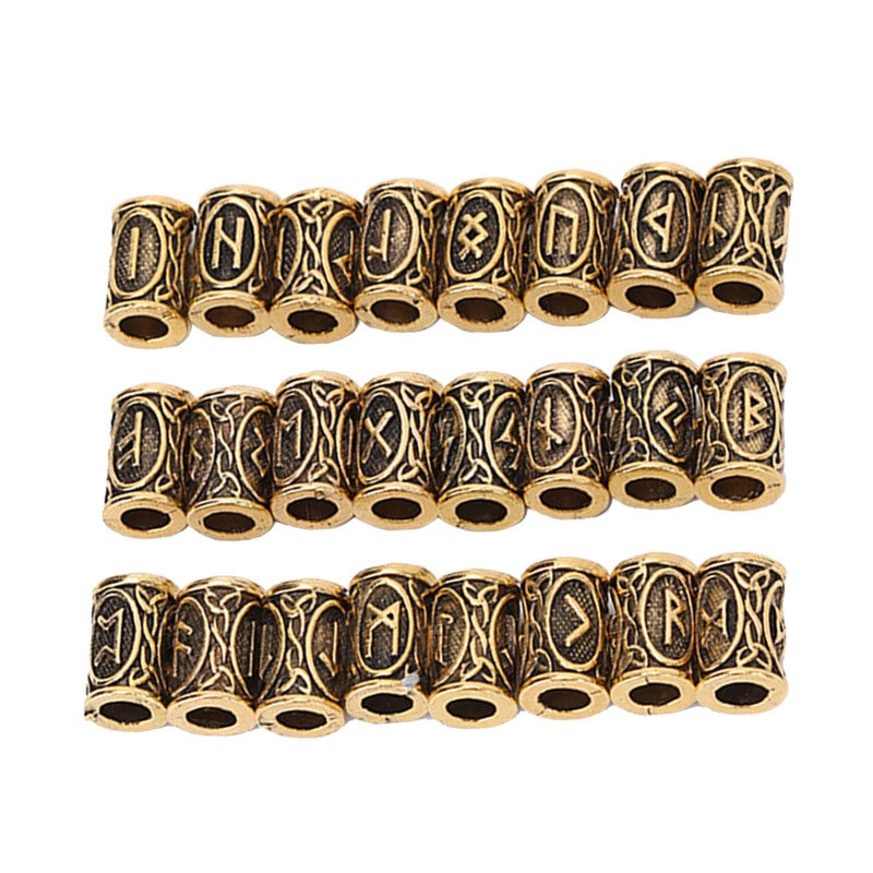 Hair Beard Beads 24pcs Ancient Gold: Vintage Style - Rustproof Alloy Dreadlock Beads for Hair Braiding, Dreadlocks Styling, Men’s Beard, Parties Weddings - Image 4
