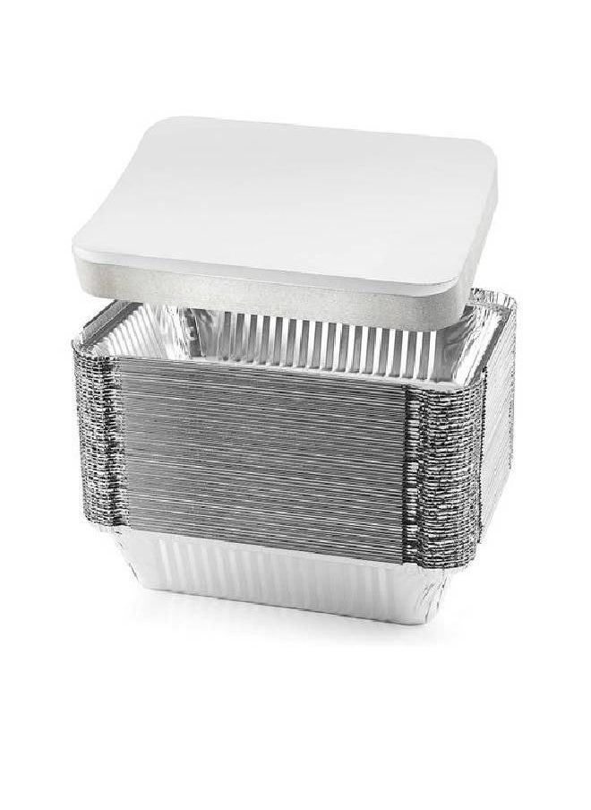 Generic Disposable rectangular foil dish with lid (60 pieces)  - Image 1