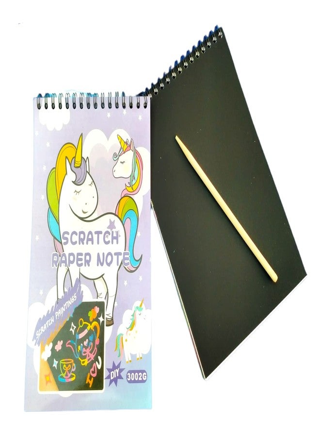Caught Trendy Cute Character Printed Scratch Book Scratch Art Desiging and Colouring Book with Wooden Stylus Drawing Book Scratch Sketch Black Cardboard Notebook and Great Gift Item for Kids. - Image 5