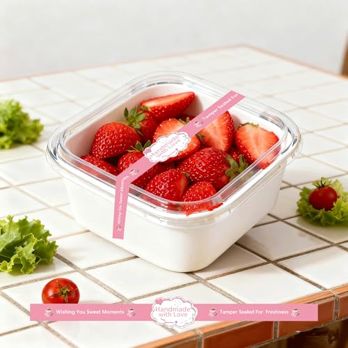wootile Food Retail Package Seal Labels,9x1 Inch Safe Secure Tamper Evident Labels,Tamper Resistant Stickers,Baking Gift Box Stickers for Handmade Baking Craft Arts,Hand Made Sticker 250 Pcs - Image 4