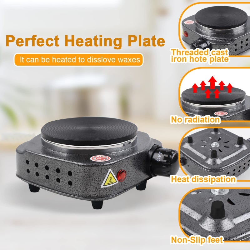 BBAXI Candle Making Kit with Electronic Hot Plate,Candle Wax Melter for Melting,Including Pouring Pot, Hot Plate,2lb Soy Wax,Stain Spoon,Cotton Wicks,Center Devices,Wick,Thermometer. - Image 5