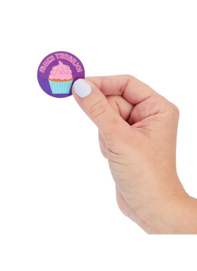 Blue Panda - Reward Stickers - 1000-Count Spanish Encouragement Sticker Roll for Kids Motivational Stickers with Cute Animals for Students Teachers Classroom Use 8 Designs 1.5 Inches Diameter - Image 1