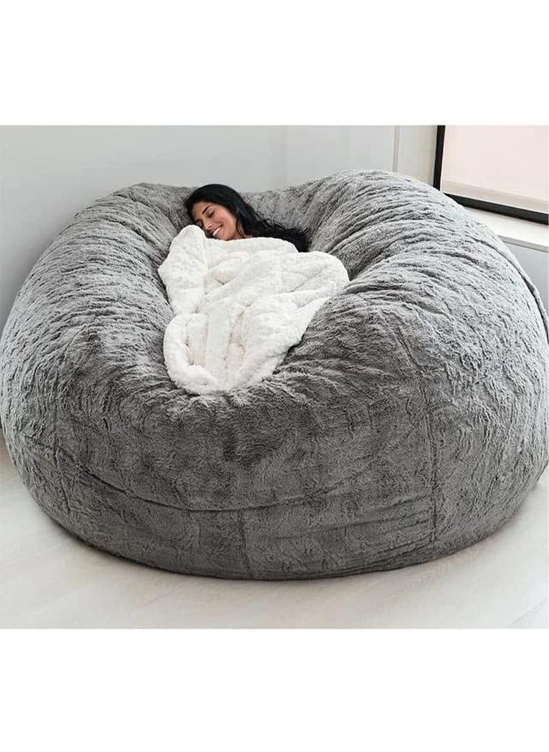 GT-Wheel Bean Bag Chair Cover(Cover Only No Filler) Oversized Soft Fluffy PV Velvet Lazy Sofa Bed Cover  - Image 1