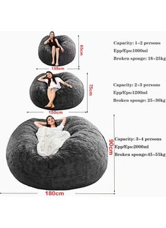 GT-Wheel Bean Bag Chair Cover(Cover Only No Filler) Oversized Soft Fluffy PV Velvet Lazy Sofa Bed Cover  - Image 3