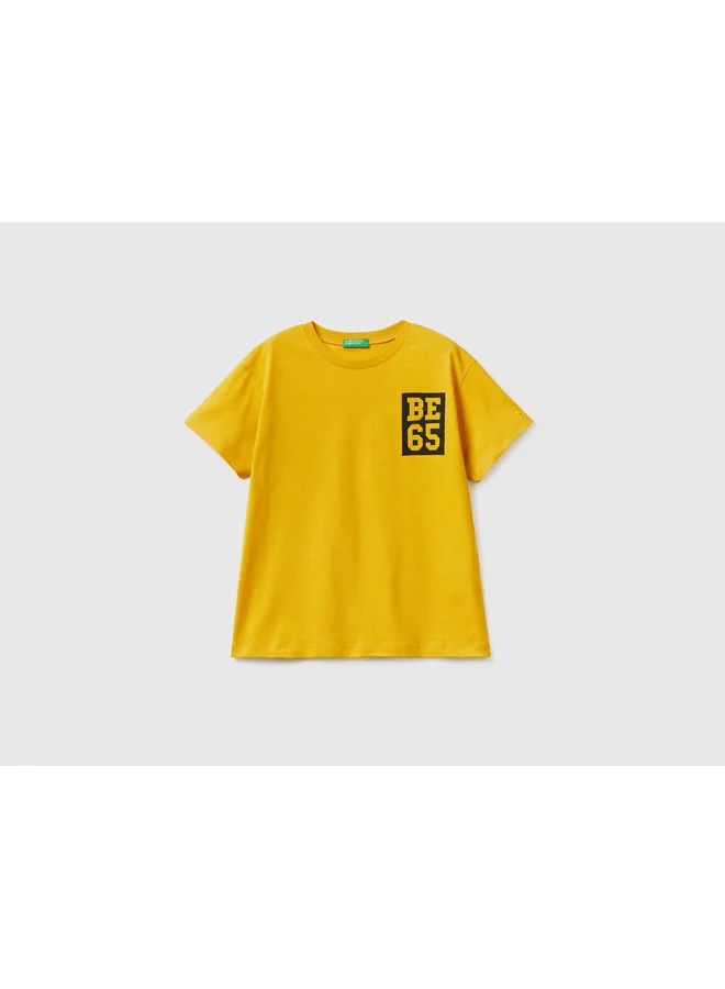 UNITED COLORS OF BENETTON 100% Cotton T-Shirt With Logo