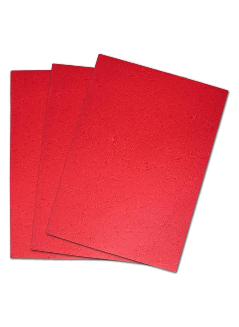 MARKQ - [100 Pack] Red Binding Cover [A4] 230 GSM – Durable Protective Sheets for Presentations, Reports, and Documents – Compatible with Comb & Wire Binding Machines - Image 1