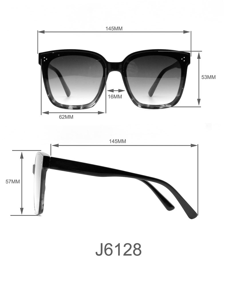 Jessica Simpson Womens J6128 Retro Square Sunglasses With Uv400 Protection. Glam Gifts For Her, 62 Mm, Tortoise, 62 Mm US - Image 2