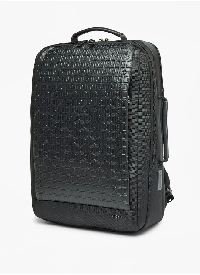 دوتشيني Duchini Textured Backpack with Adjustable Shoulder Straps and Zip Closure