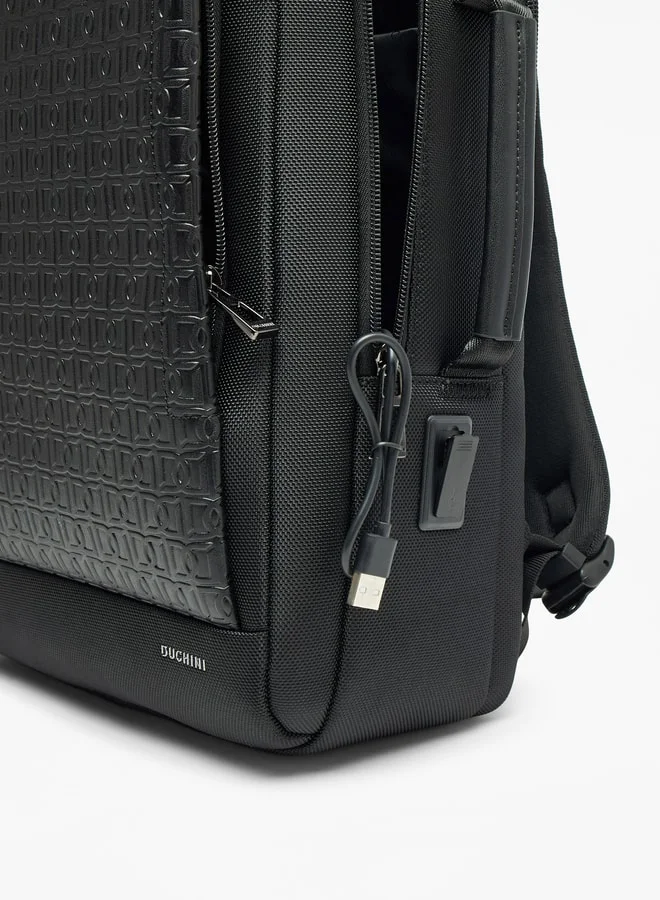 DUCHINI Duchini Textured Backpack with Adjustable Shoulder Straps and Zip Closure