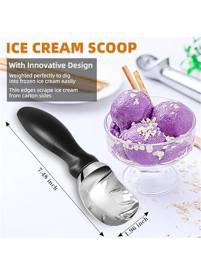 HOOKOR Ice Cream Scoop with Comfortable Grip Handle, Heavy Duty Stainless Steel, Perfect Shape Scoops, Ice Cream Scooper (Green) - Image 2