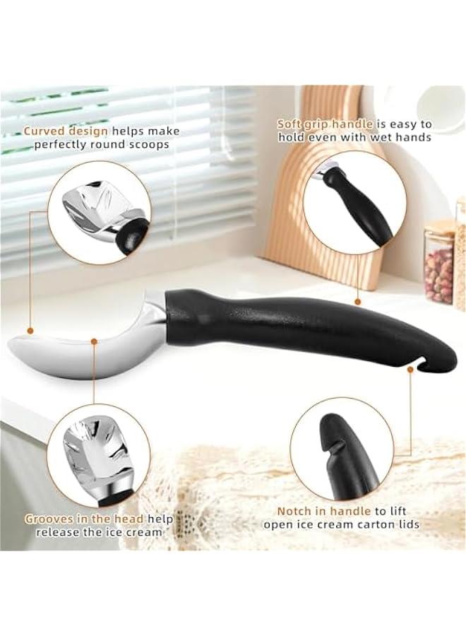 HOOKOR Ice Cream Scoop with Comfortable Grip Handle, Heavy Duty Stainless Steel, Perfect Shape Scoops, Ice Cream Scooper (Green) - Image 3