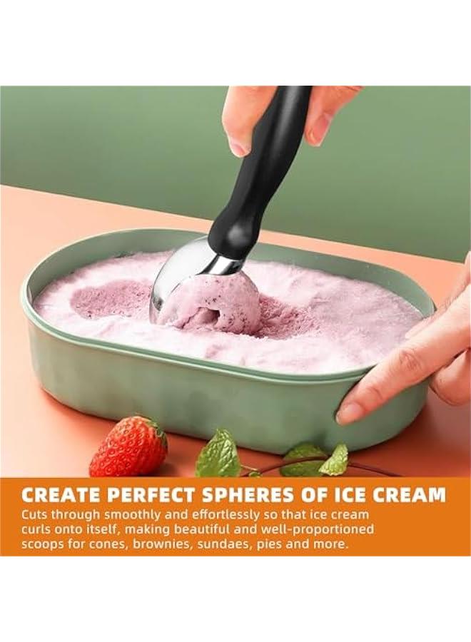 HOOKOR Ice Cream Scoop with Comfortable Grip Handle, Heavy Duty Stainless Steel, Perfect Shape Scoops, Ice Cream Scooper (Green) - Image 5