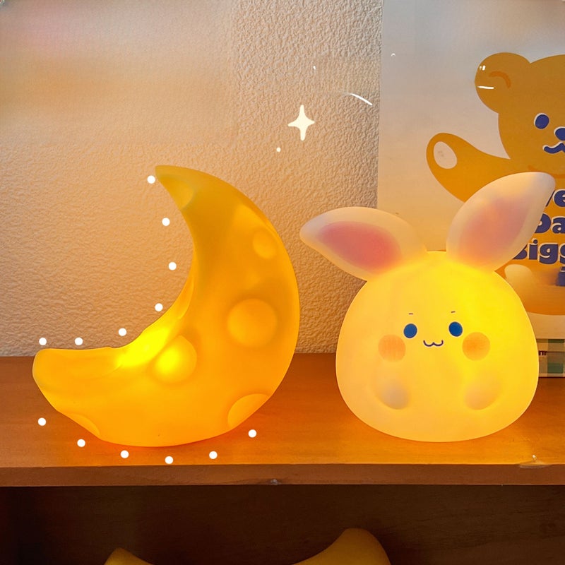 Creative Cartoon Rabbit Moon Night Light 1w 