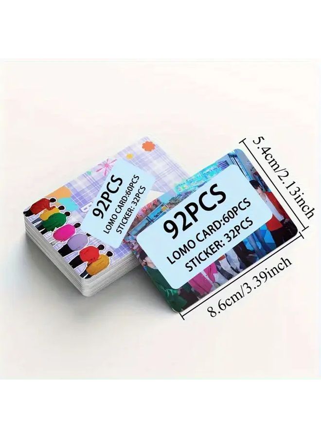 92pcs KPOP Double Sided Photo Cards And Stickers Album Set For Scrapbooking Fan Gift - Image 3