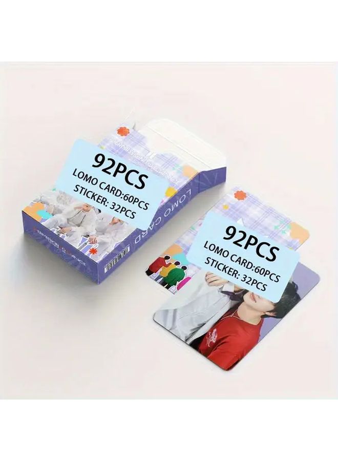 92pcs KPOP Double Sided Photo Cards And Stickers Album Set For Scrapbooking Fan Gift - Image 2