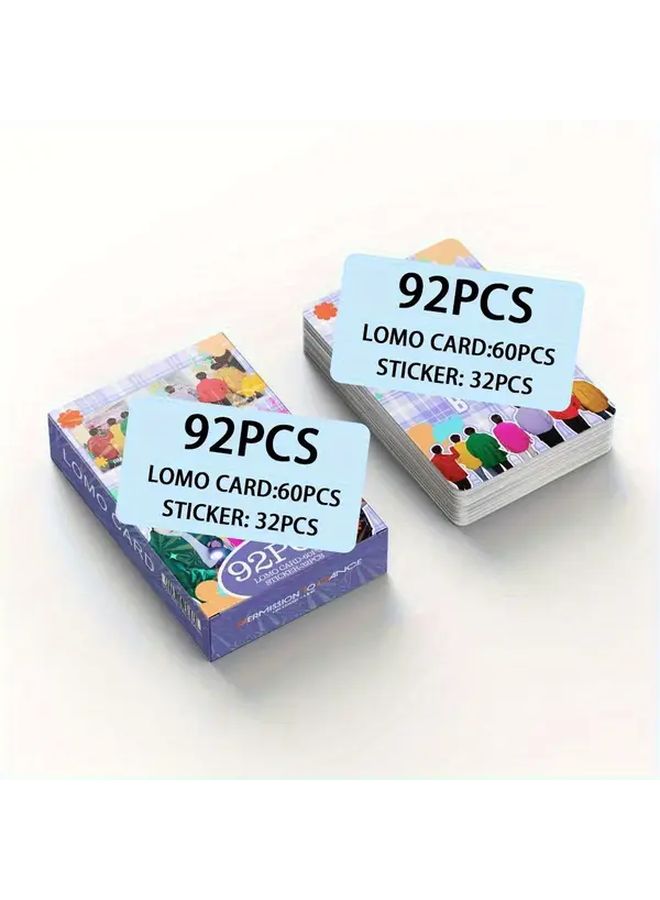 92pcs KPOP Double Sided Photo Cards And Stickers Album Set For Scrapbooking Fan Gift - Image 5