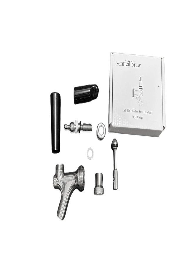 semfeil brew All 304 Stainless Steel Beer Faucet, Draft Beer Tap Kegerator Faucet Beer Keg Tap, Beer Keg Kegerator Nozzl Beer Tap with Well-Pouring, Fits for American Beer Shanks and Kegerator Beer Towers - Image 3