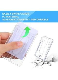 Patelai 100 Pcs Hard Plastic Badge Holder With Thumb Slot Dual Sided Clear Card Holder Badge Protector Vertical Id Holders For Badge Office School Driver'S Licenses And Passes  - Image 5